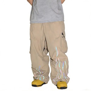 Pantalon de snowboard et de ski ample, imprimé, avec protection de la taille, réfléchissant, coupe décontractée, durable et imperméable - Product Image 2
