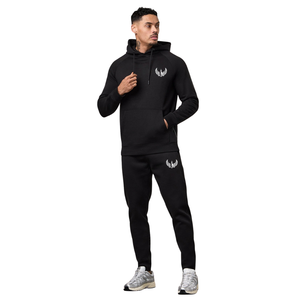 Conjunto Deportivo Informal para Hombre, Sudadera con Capucha Negra y Pantalones Jogger, Ropa Deportiva para Entrenamiento - Product Image 1