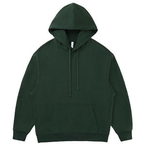 เสื้อฮู้ดผู้ชาย สีพื้น ผ้าฝ้ายฟลีซ สวมใส่สบายๆ สำหรับฤดูใบไม้ร่วง มีกระเป๋า ดีไซน์โอเวอร์ไซส์ ทรงปกติ ความยาวปกติ ผ้าถัก - Product Image 2