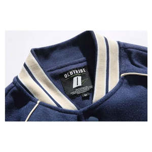 Chaqueta Bomber Varsity Personalizable y Elegante de Piel de Vaca con Lana Curtida, Estilo Urbano, de Alta Calidad, para Hombre, con Bordado, Resistente al Viento, para Invierno - Product Image 5