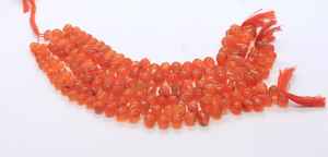 Cuentas de cornalina natural lisas en forma de lágrima de 6x9 a 7x10 mm, cuentas de cornalina en forma de lágrima de 8 pulgadas para la fabricación de joyería. - Product Image 2