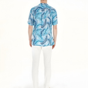 Chemises décontractées légères de haute qualité à imprimé hawaïen, en tissu tricoté respirant, style plage estival, coupe décontractée - Product Image 3