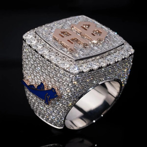 Men's Custom <b>Initial</b> Letter <b>Ring</b> 925 Silver Rose Gold Plated Oval Cut VVS Moissanite Iced Religious IGI Certified Prong Setting - Product Image 1