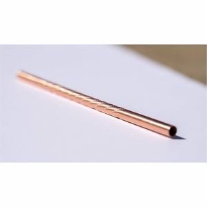 Eco-Friendly <b>Reusable</b> Pure Copper <b>Straws</b> High-End Textured Metal Drinking <b>Straw</b> for Cocktails Moscow Mule Cups Copper <b>Straw</b> - Product Image 1