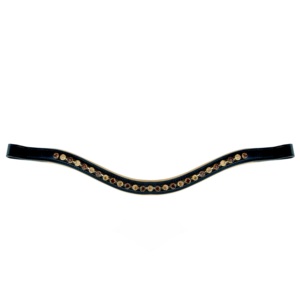 Collier décoratif équestre en cuir italien, bandeau à motif, meilleure qualité avec de minuscules cristaux noirs et blancs, produits équestres - Product Image 6