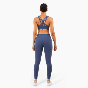 Conjunto de Yoga para Mujer, Ropa Deportiva, Transpirable, con Patrón a Cuadros, de Alta Calidad, Top sin Mangas de 2 Piezas a Precio Económico - Product Image 3