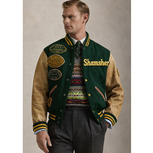 Chaqueta Varsity de Alta Calidad para Hombre, con Botones, Mangas de Cuero, Tallas Grandes, Personalizable con Marca, Venta al Por Mayor - Product Image 4