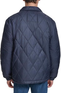 Men's Blue <b>Quilted</b> Jacket Windproof Casual <b>Winter</b> Outerwear Turn-down Collar Polyester Wadding Regular Fit - Product Image 5