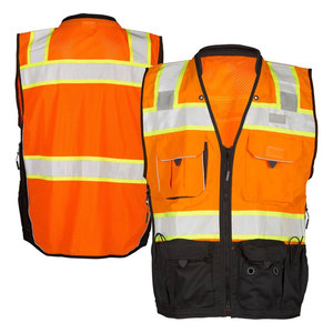 Top Quality Reflective Safety Vest <b>Jacket</b> Fluorescent Yellow Construction Warehouse <b>Worker</b> Uniform Vest <b>Jackets</b> - Product Image 4