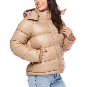 Women Solid Pattern Bubble <b>Jacket</b> for Sale / 100% Polyester Material Made Puffer <b>Jacket</b> Customized Design - Product Image 2