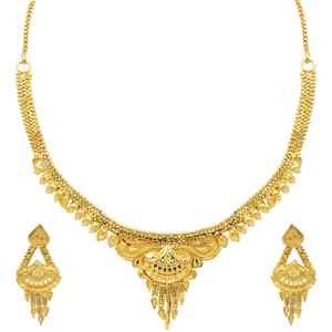 Wholesale Brass 14K18K24K Dye Gold Plated Fashion Jewelry Set Festive Wear Jewelry Set Traditional Design <b>Bridal</b> Short Necklaces - Product Image 3