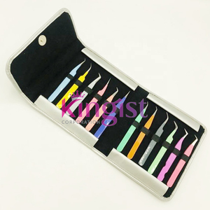 Fine Quality by Manufacturer Custom Color Good Material Beauty <b>Tools</b> Kit Eyelash Tweezers In Low Price Eyelash Tweezers Set - Product Image 2