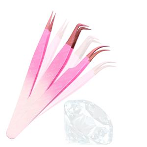 Pince à épiler professionnelle d'extension de cils en acier inoxydable Semi incurvée en vrac Logo privé outil d'accessoires de beauté - Product Image 3