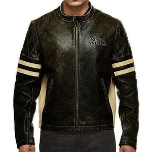 เสื้อแจ็คเก็ตมอเตอร์ไซค์คาเฟ่เรเซอร์สีดำ Royal Enfield - Product Image 1