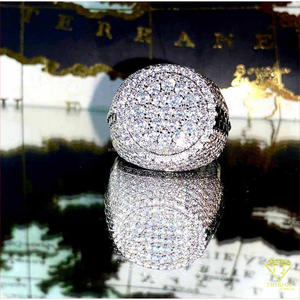 Bague cocktail pour homme en argent 925 de qualité supérieure avec diamant de laboratoire, design bombé audacieux et surdimensionné, pour les détaillants de bijoux en gros - Product Image 4