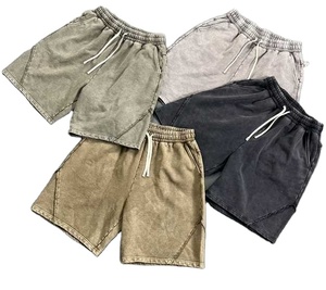 Pantalones cortos de lavado ácido Vintage para hombre, 100% algodón, logotipo personalizado, estilo informal para verano, primavera, correr y deportes de playa - Product Image 1