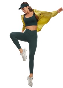 Leggings de yoga de cintura alta para mujer, de longitud completa, color liso, diseño que realza los glúteos, elásticos en cuatro direcciones, cintura elástica, control de abdomen, Spandex Nylon - Product Image 3