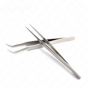 Juego de Pinzas para Pestañas de Acero Inoxidable Plateado, 2 Piezas, Forma S e I, Punta Puntiaguda, Marca Privada, Herramientas de Aislamiento de Pestañas - Product Image 5