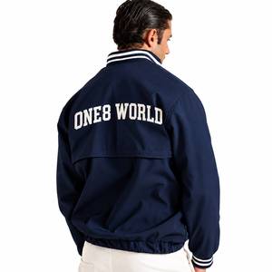 Veste universitaire bleu marine pour homme One8 World, fermeture éclair sur le devant, logo, style preppy, coupe-vent, vêtement d'automne, coupe régulière - Product Image 5