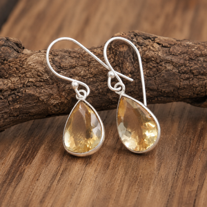 Citrine Pear Cut Drop <b>Earrings</b> 925 Sterling Silver Rose Gold Yellow Gold Plated Artisan Boho Statement Jewelry for Women Fashion - Product Image 1