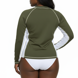 Camiseta de natación de manga larga con costuras planas y protección antirozaduras para mujer - Product Image 2