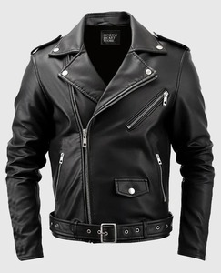 Chaqueta de Motociclista Estilo Café Racer de Cuero Vacuno Genuino Negro para Hombre con Ajuste Personalizado - Product Image 1