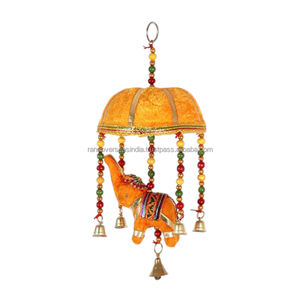 Carillon éolien décoratif mural éléphant, carillon éolien suspendu éléphant de bonne qualité le plus vendu avec perles multicolores et cloche en métal - Product Image 3