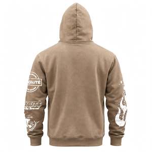 Wholesale Fleece Hoodie <b>Skull</b> Graphic Print Loose Punk Streetwear Pullover Fabric Fashionable Custom High Quality Casual Apparel - Product Image 3