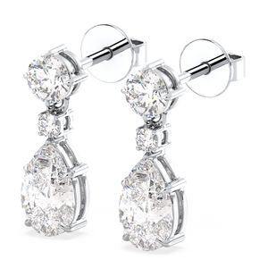 REYES Pendientes Colgantes de Plata de Ley 925 con Moissanita de Corte Pera de 1.98 Quilates para Mujer, Precio al por Mayor, Joyería Fina - Product Image 4