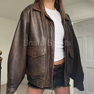 Women's Genuine Leather Quilted Zip-Up Jacket with Custom Logo Winter Riding New Style Women's Leather Jacket - Product Image 4