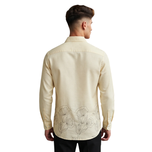 Camisa de Vestir Personalizada para Hombre, Estampado Floral, Manga Larga, Cierre de Botones, Corte Ajustado, Proveedor de Ropa Personalizada - Product Image 2