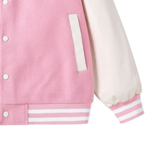Veste universitaire style streetwear, corps en laine et polyester, manches en cuir véritable, tendance USA, veste universitaire personnalisée avec patch, qualité supérieure - Product Image 2