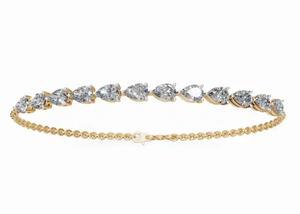 Charlotte Shine Pear Diamond Bracelet 3.434 Carats 12 Stones 9k 14k 18k Yellow <b>Rose</b> White <b>Gold</b> Luxury Lab Grown Jewelry 12 Pcs - Product Image 4