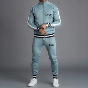 100% Polyester Men Zipper Tracksuit for Men Side <b>Strips</b> Fashion Sportswear Street Wear - Product Image 1
