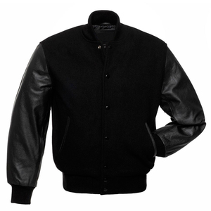 Blouson universitaire personnalisé pour hommes et femmes, design patchwork, vente en gros, en coton molletonné avec manches en cuir, style baseball, OEM ODM - Product Image 6