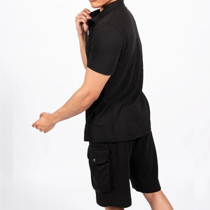 Conjunto de camisetas de verano para hombre, ropa de gimnasio transpirable de secado rápido, camisetas de manga corta para entrenamiento, pantalones cortos, conjuntos de dos piezas de algodón - Product Image 4