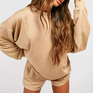 Sweat-shirt court à col rond pour femme, personnalisé, décontracté, 100 % coton blanc, prix de gros - Product Image 5