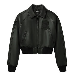 Custom <b>Women</b>’s Genuine Cowhide Leather Avirex <b>Jacket</b> Embroidered Streetwear Bomber <b>Jacket</b> Winter Fashion Outerwear - Product Image 1