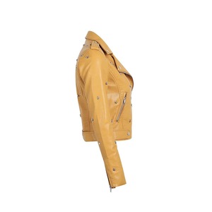 Veste en cuir de python sur mesure pour femme, motif peau de serpent de luxe, manteau de motard, vêtement d'extérieur tendance, service d'échantillons d'usine OEM ODM - Product Image 3