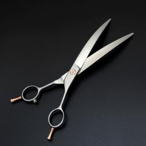 Tijeras de Peluquería Canina y Felina de Acero Inoxidable 440C, Juego Profesional de Tijeras Curvas para Adelgazar el Pelo con Mango Opuesto - Product Image 4