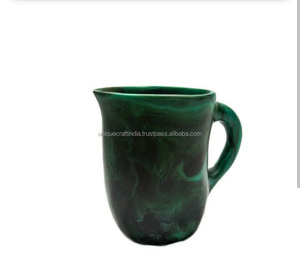 Pichet en résine fait main à motif de Noël classique, écologique, 500 ml/1 L, pour boissons, thé, jus, eau, restaurant/café/usage domestique - Product Image 1