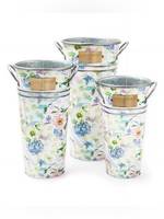 Ensemble de 3 jardinières en métal galvanisé style vintage pour la maison et le jardin