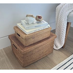Rectangular Rattan Basket with Handmade Weaving for Organizing Household Goods and Wholesale Business - Product Image 5