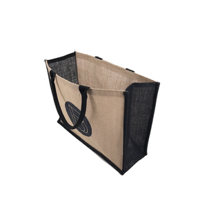 กระเป๋าโท้ทช้อปปิ้งผ้าปอกระเจาเป็นมิตรกับสิ่งแวดล้อมพร้อมด้ามจับไม้เท้านักช้อปขนาดใหญ่จากอินเดียตะวันตก - Product Image 2