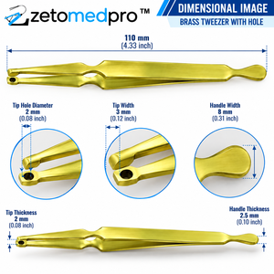 Pinzas de Latón con Orificio de 110 mm (4.33 pulgadas), Herramienta Manual de Precisión para Joyería, ZETOMEDPRO - Product Image 4