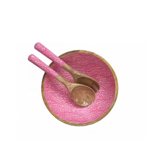 Premium Handmade Wooden Iftar Snack Bowl Elegant Enamel Printed <b>Party</b> Tableware & <b>Table</b> <b>Decorations</b> - Product Image 3