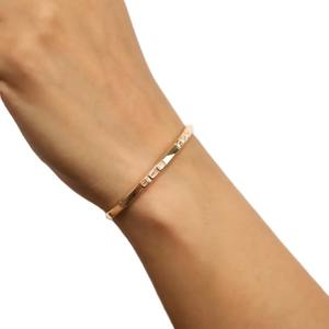 IGI Certified Emerald Cut Diamond <b>Bangle</b> 14K 18K Yellow White Rose <b>Gold</b> Diamond Bracelet Statement Diamond Cuff Gift for Women - Product Image 6