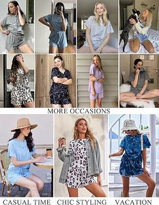 Conjuntos de Camiseta y Pantalones Cortos de Punto Elástico con Estampado de Leopardo, Casuales y de Alta Calidad, al por Mayor y Personalizados, para Mujer, Conjuntos de Verano - Product Image 5
