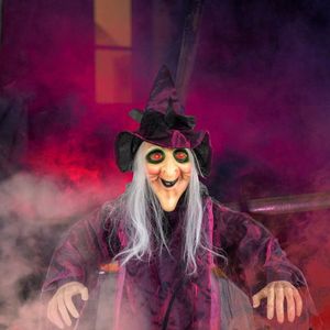 Decorazione di Halloween da 71 Pollici a Grandezza Naturale: Strega Parlante per un'Atmosfera Festiva Quotidiana - Product Image 5