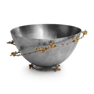 Juego de Servir de Lujo de 6 Recipientes de Acero Inoxidable Martillado con Base de Rama de Olivo Dorada |   Servidor de Nueces y Frutos Secos Botánicos para Decoración del Hogar y Hoteles - Product Image 3